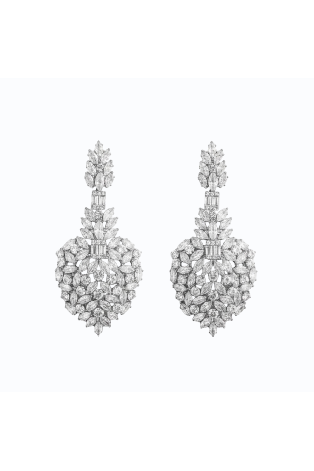CLAUDIA | CRYSTAL DROP EARRING - Silver