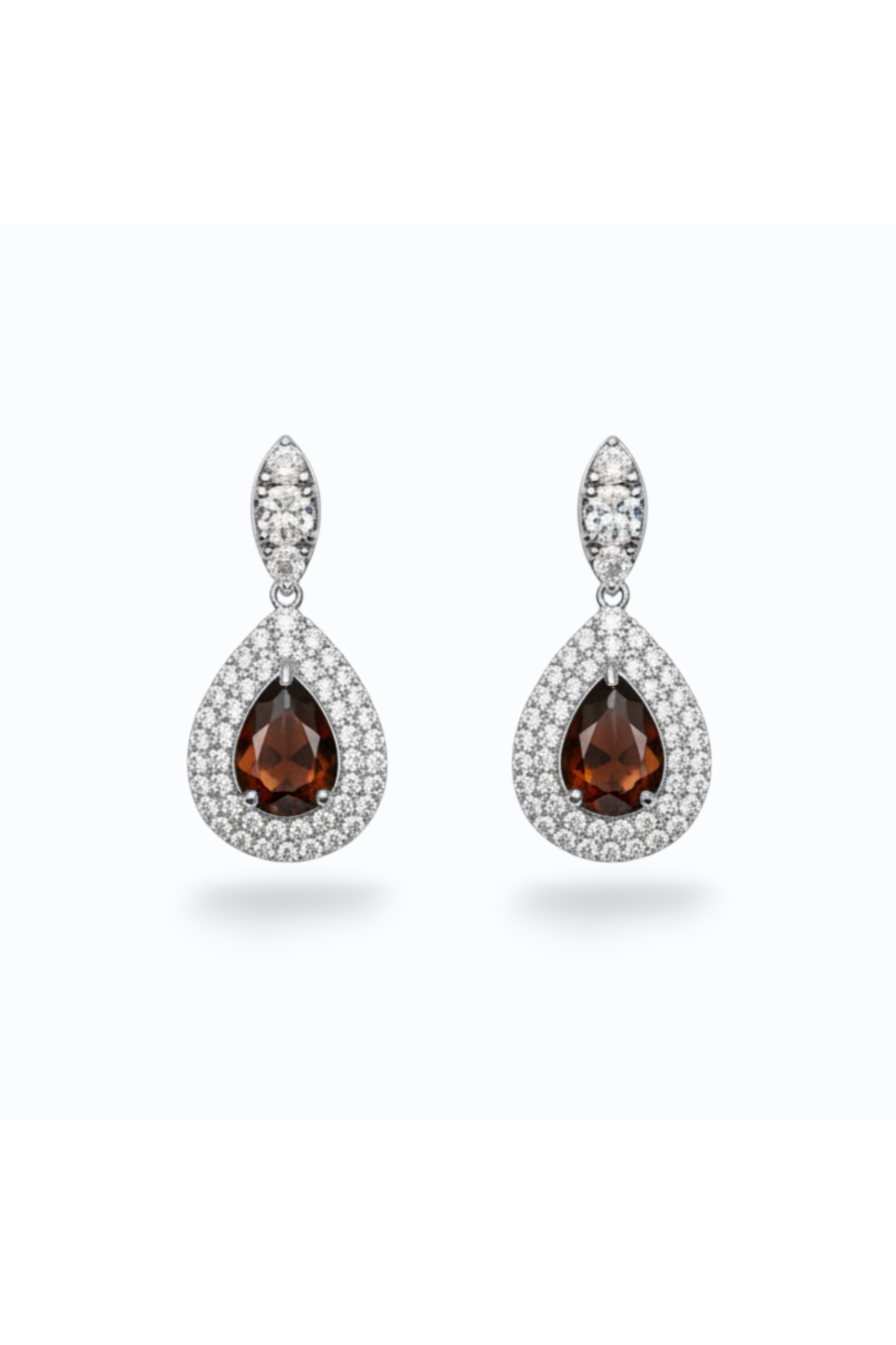 AZURA | CUBIC ZIRCONIA DROP EARRING - Red
