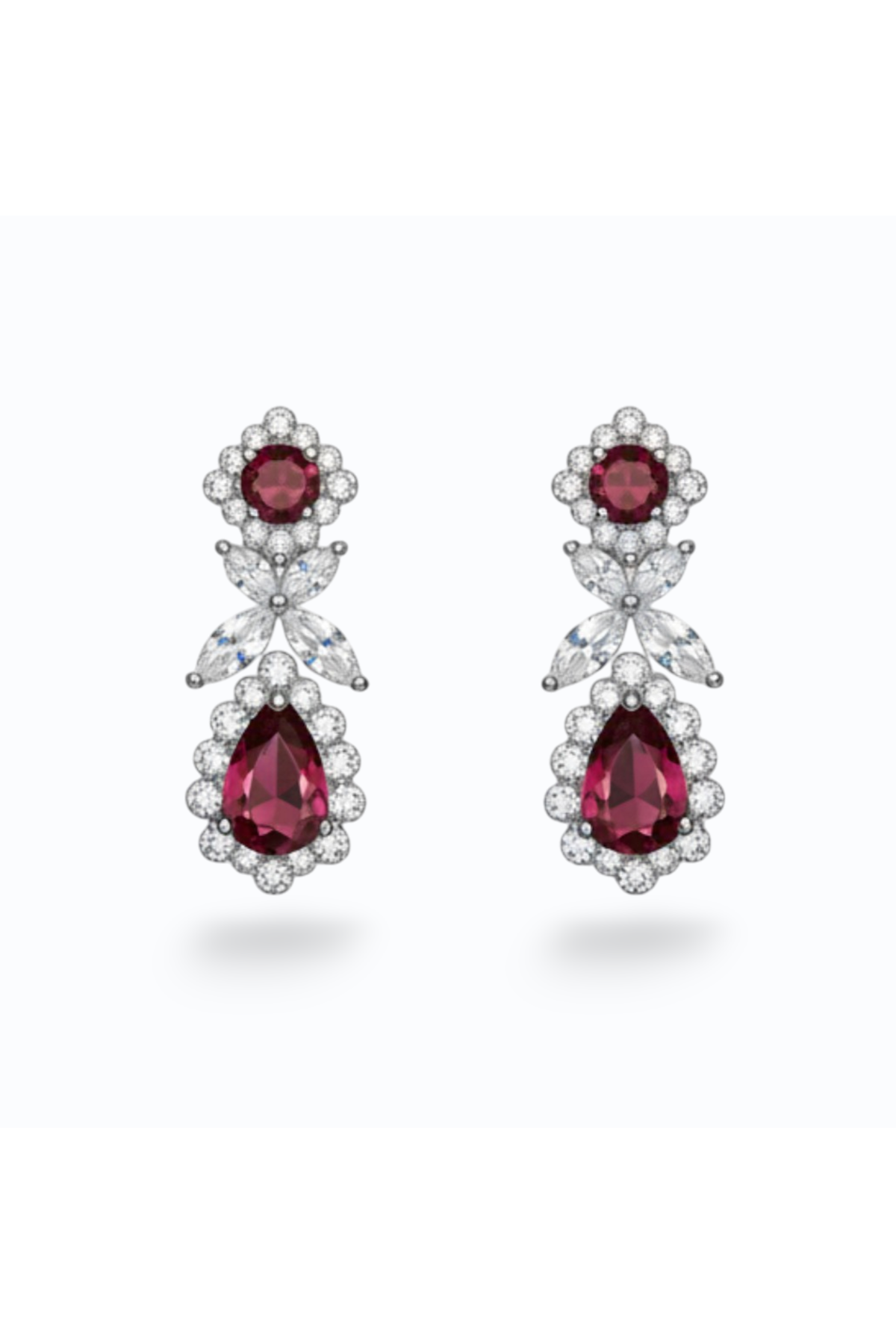 PARIS | CRYSTAL DROP EARRING - Cranberry