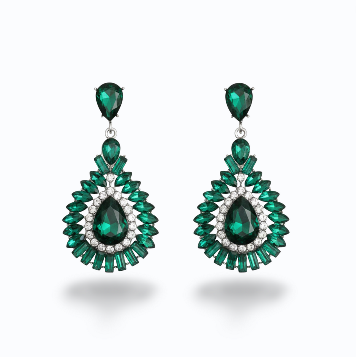 CATALINA | CRYSTAL DROP EARRING - Emerald