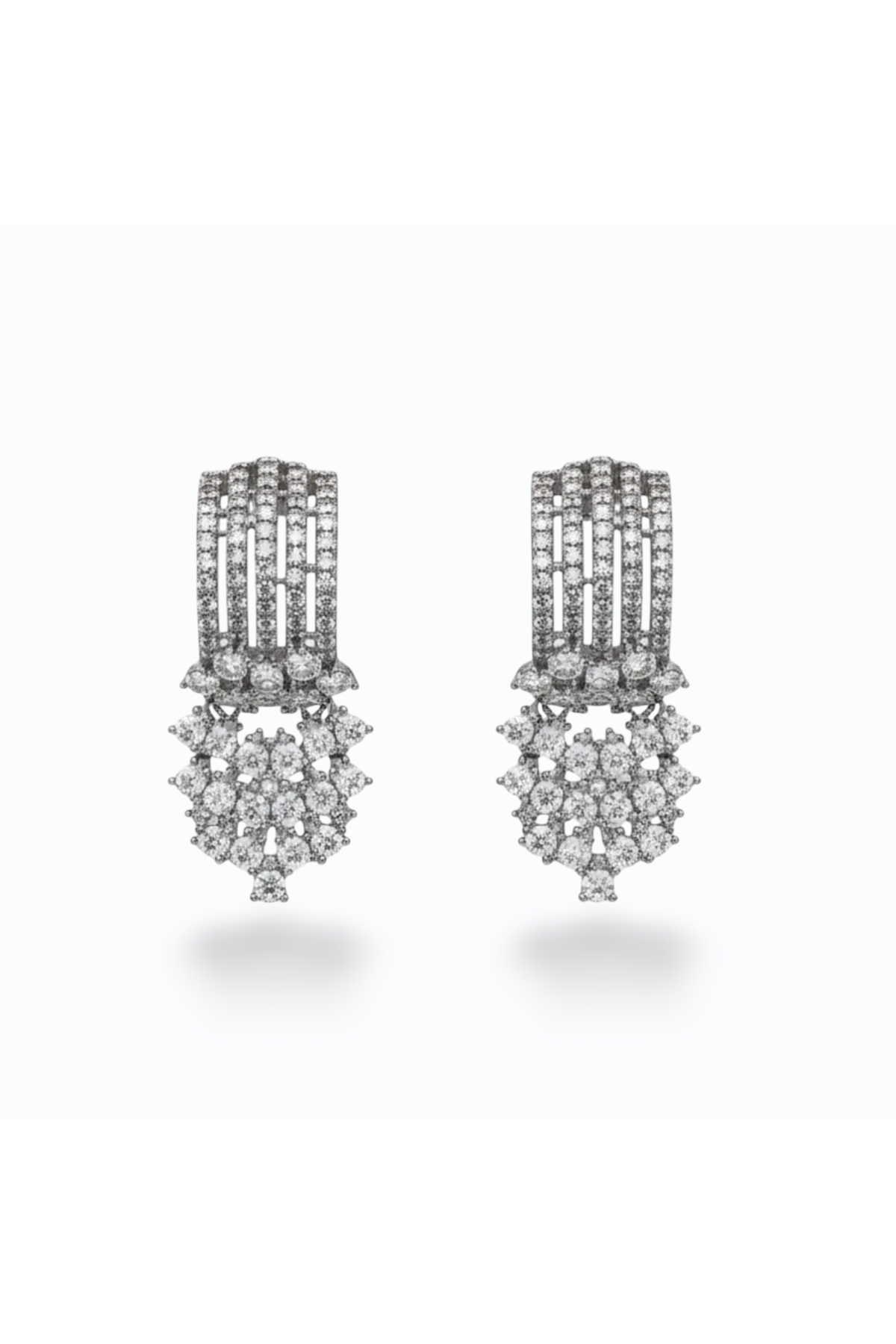 WENDY | 4 BAND DROP EARRING- Silver