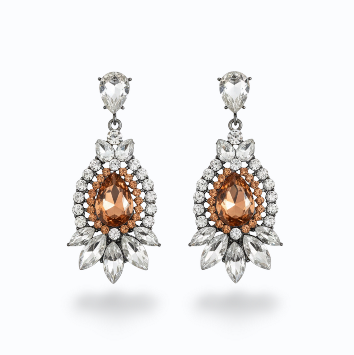 GEORGIA | CRYSTAL EARRING - Apricot