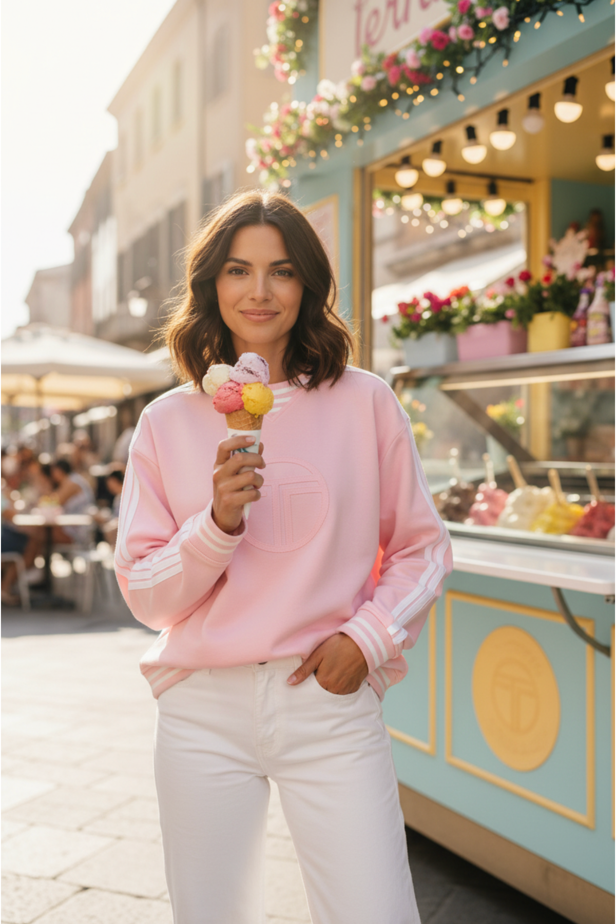 Two T's | Mia Logo Sweat -  Pink