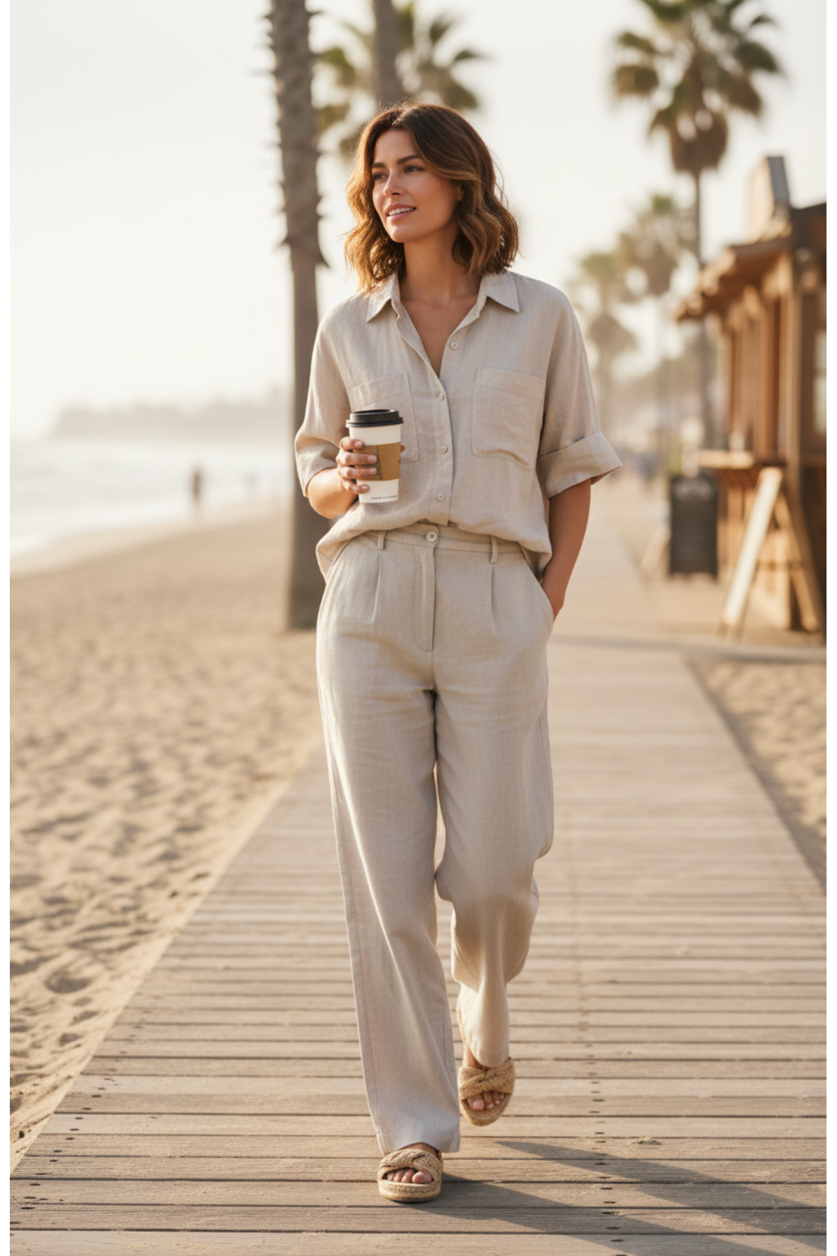 Two T's | Olivia Short Sleeve Shirt - Straw