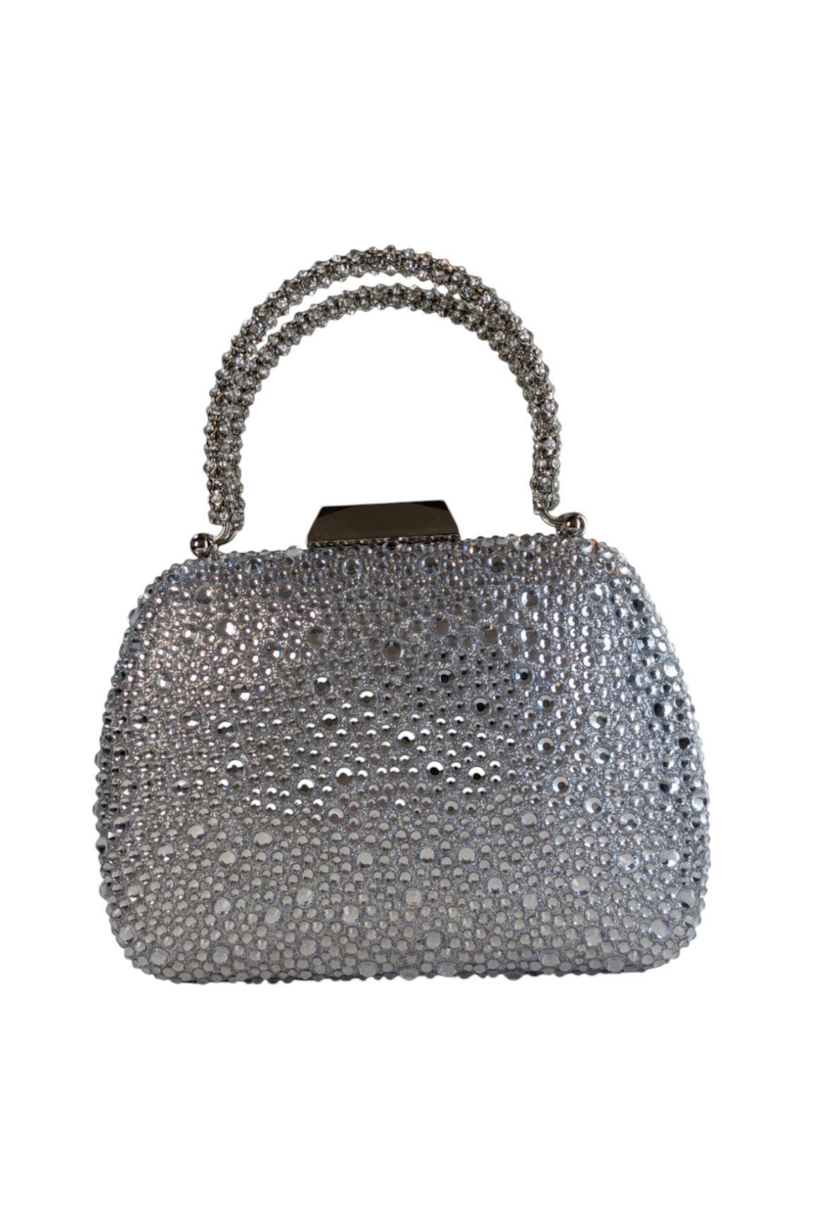 GREGORY LADNER | KATRINA CRYSTAL FRAME HANDLE EVENING BAG - Silver