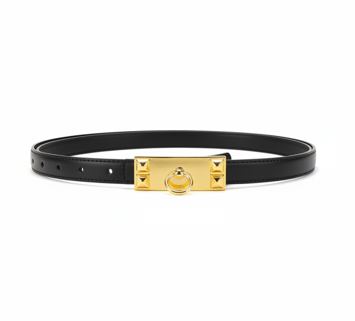Clara | Black Leather Belt