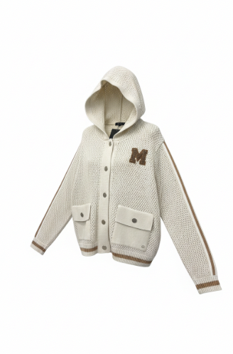 MONARI | STRIPE CARDIGAN - White & Beige