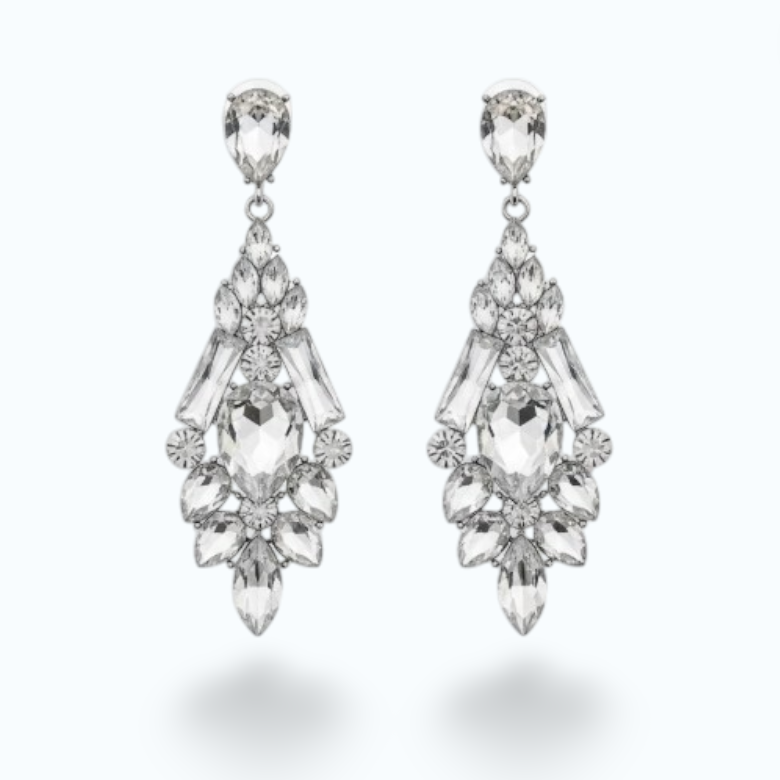 ASHLEY | CRYSTAL DROP EARRING - Clear