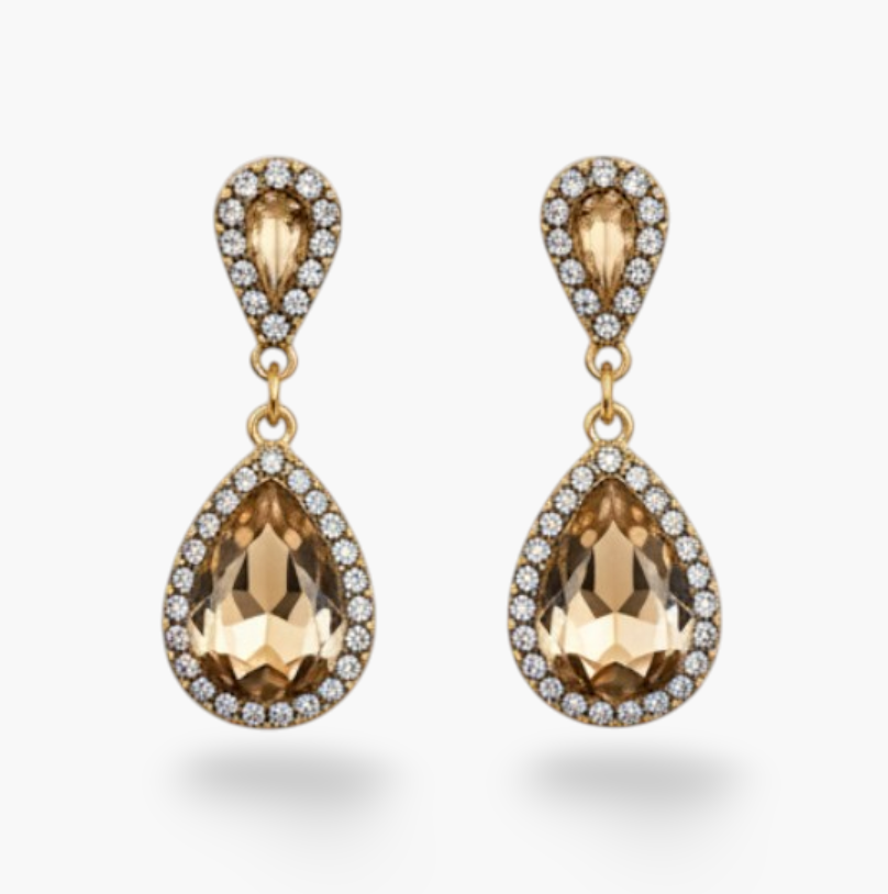 ABIGAILE | TEAR DROP EARRING - Apricot