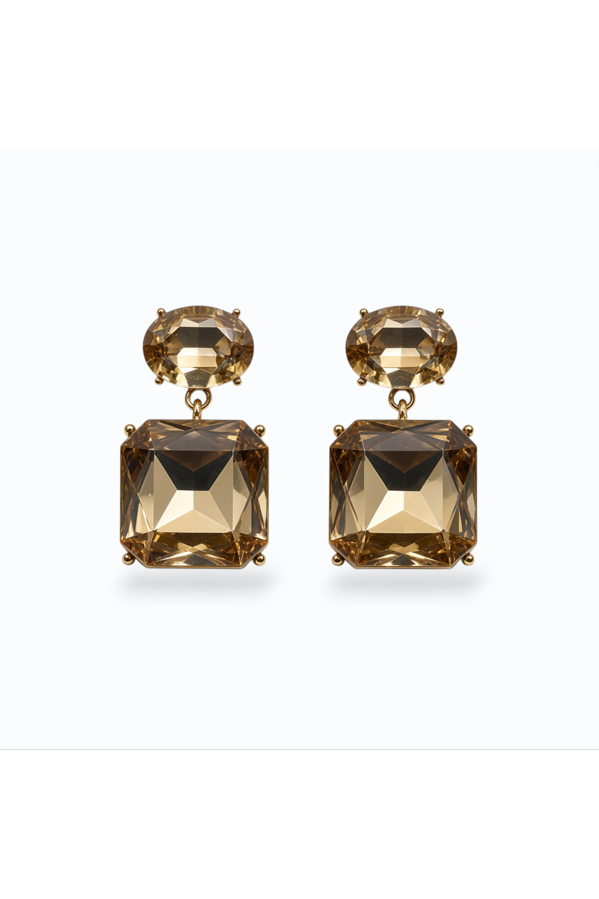 SUE | CRYSTAL EARRING - Champagne