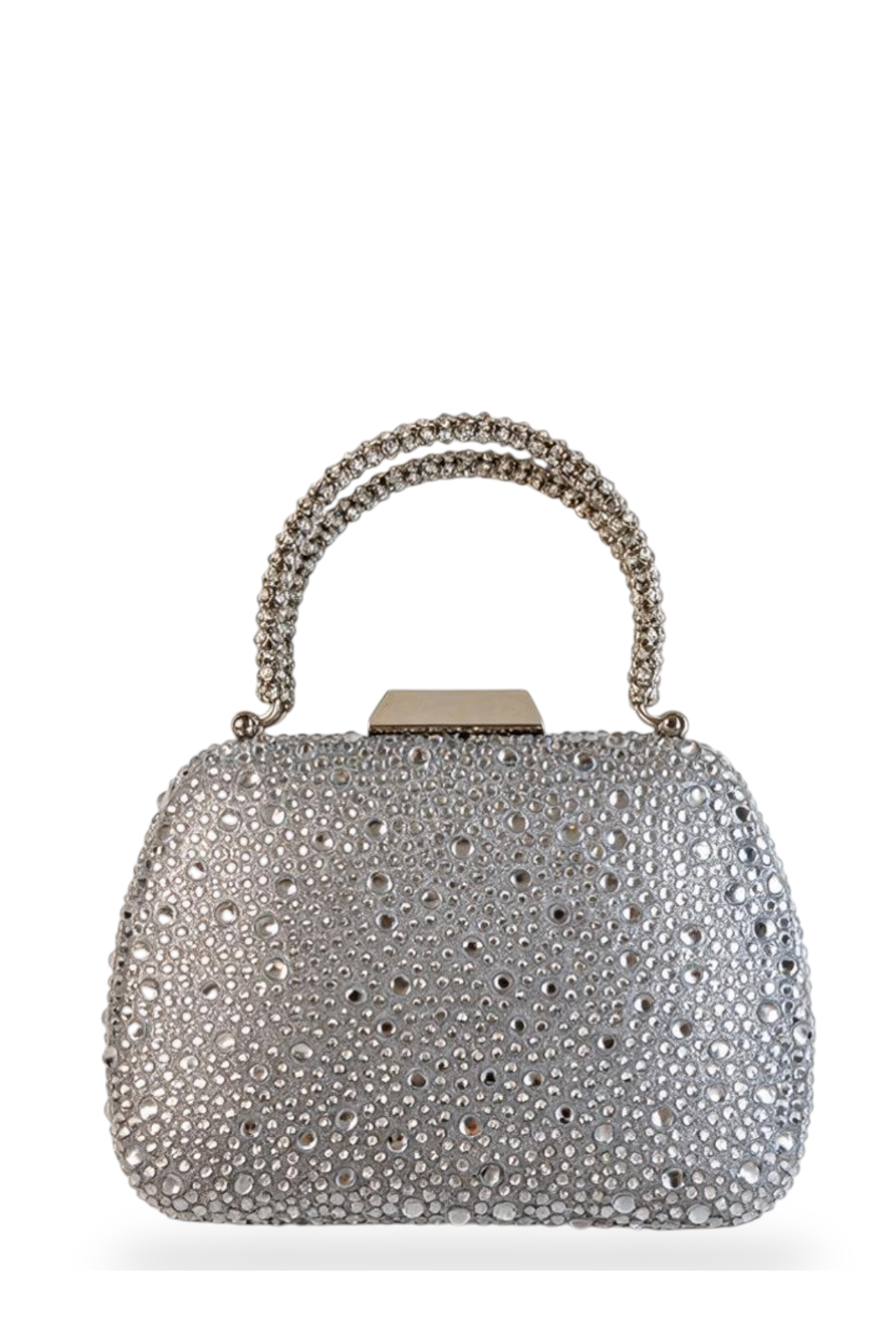 GREGORY LADNER | KATRINA CRYSTAL FRAME HANDLE EVENING BAG - Silver