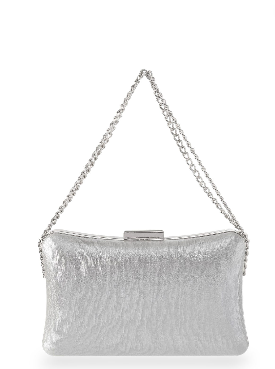 GREGORY LADNER | AVA SIDE CHAIN METALLIC EVENING CLUTCH - Silver