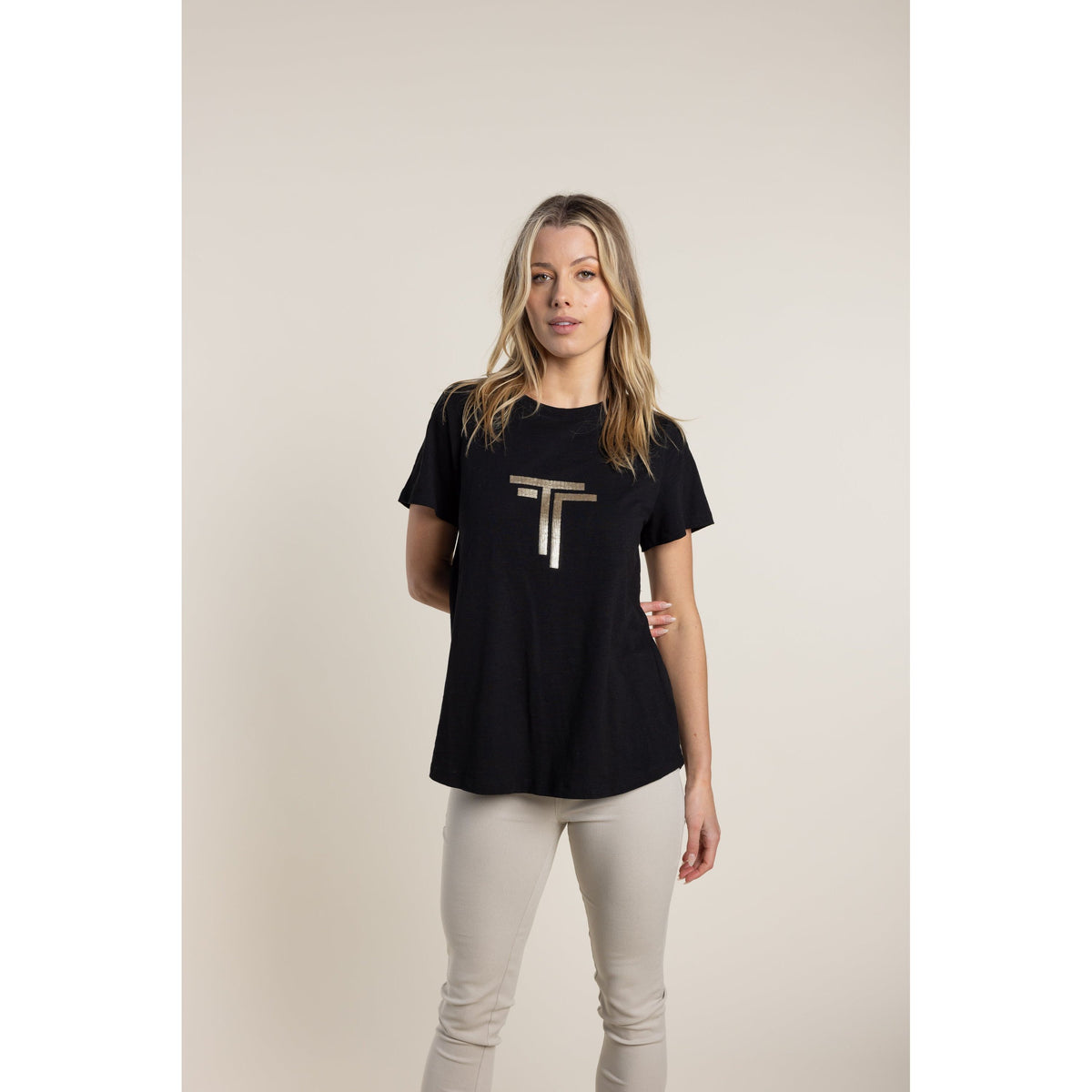 TWO Ts | Logo Sequin T-Shirt - Black