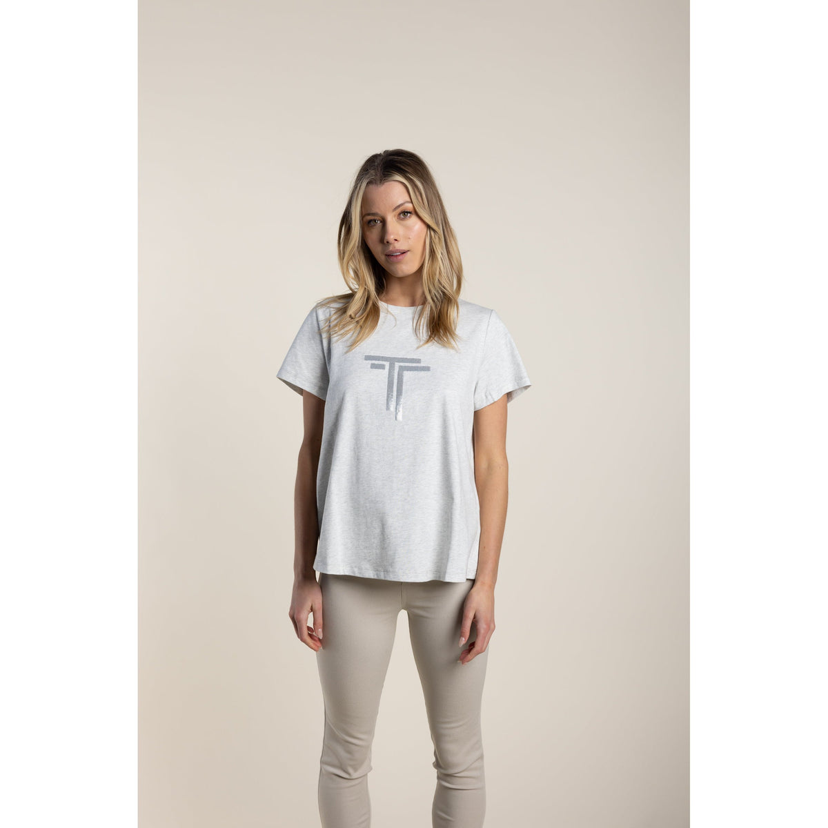 TWO Ts | Logo Sequin T-Shirt - White