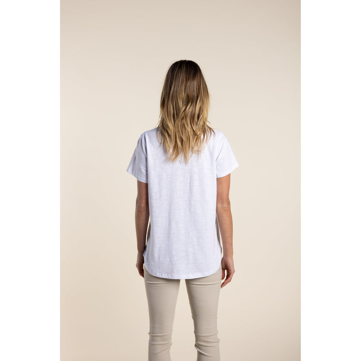 TWO Ts | Logo Sequin T-Shirt - White