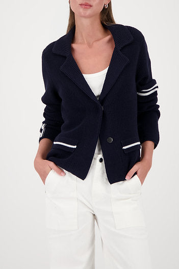 MONARI | KNITTED BLAZER JACKET - Navy