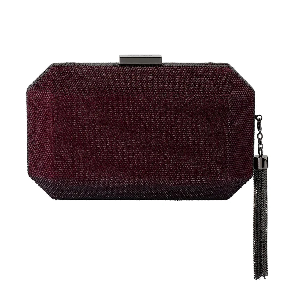OLGA BERG | GIA Crystal Clutch - Burgandy