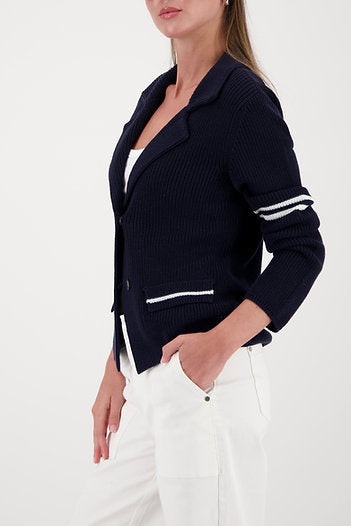 MONARI | KNITTED BLAZER JACKET - Navy