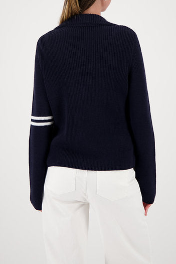 MONARI | KNITTED BLAZER JACKET - Navy