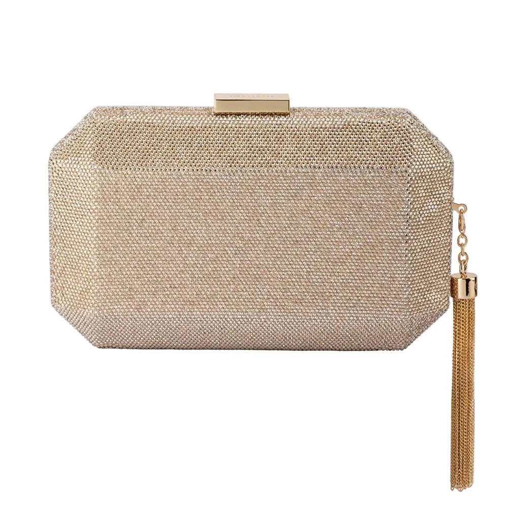 OLGA BERG | GIA Crystal Clutch - Champagne