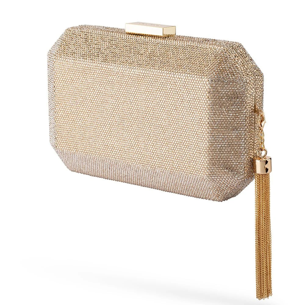 OLGA BERG | GIA Crystal Clutch - Champagne