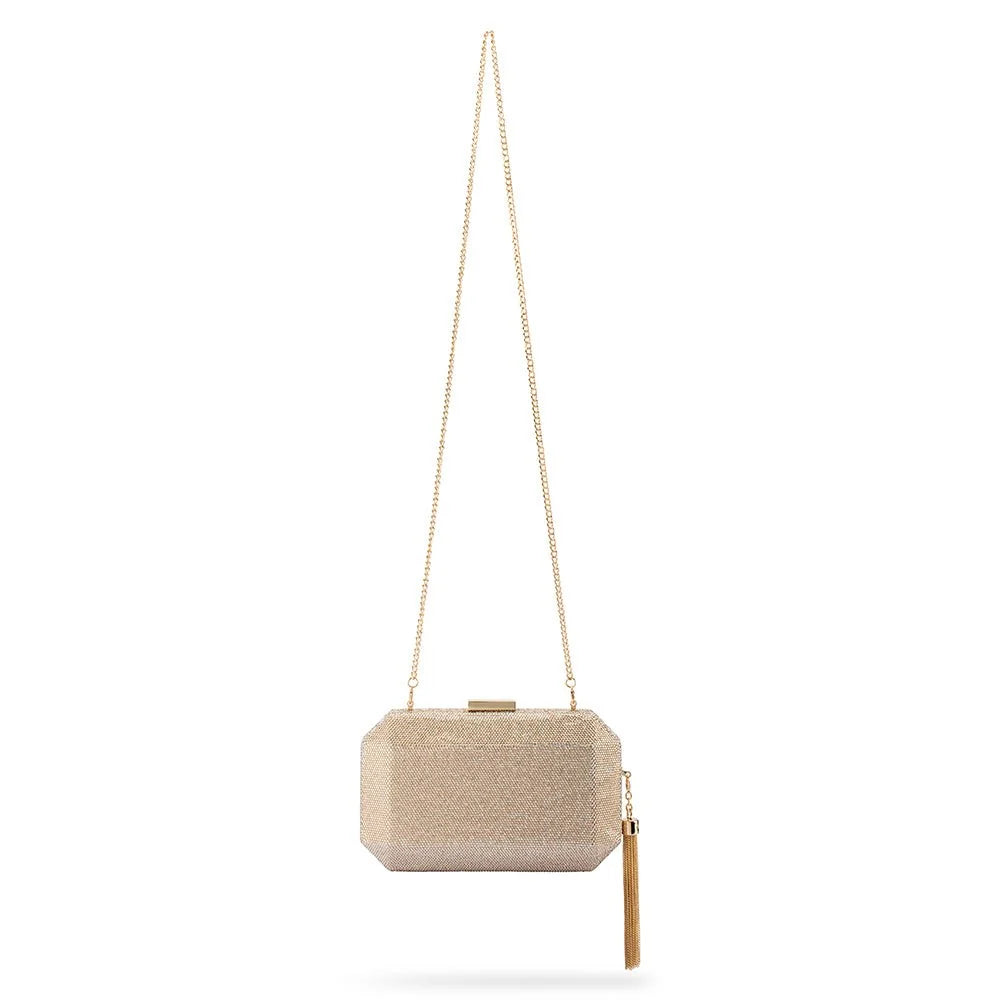OLGA BERG | GIA Crystal Clutch - Champagne