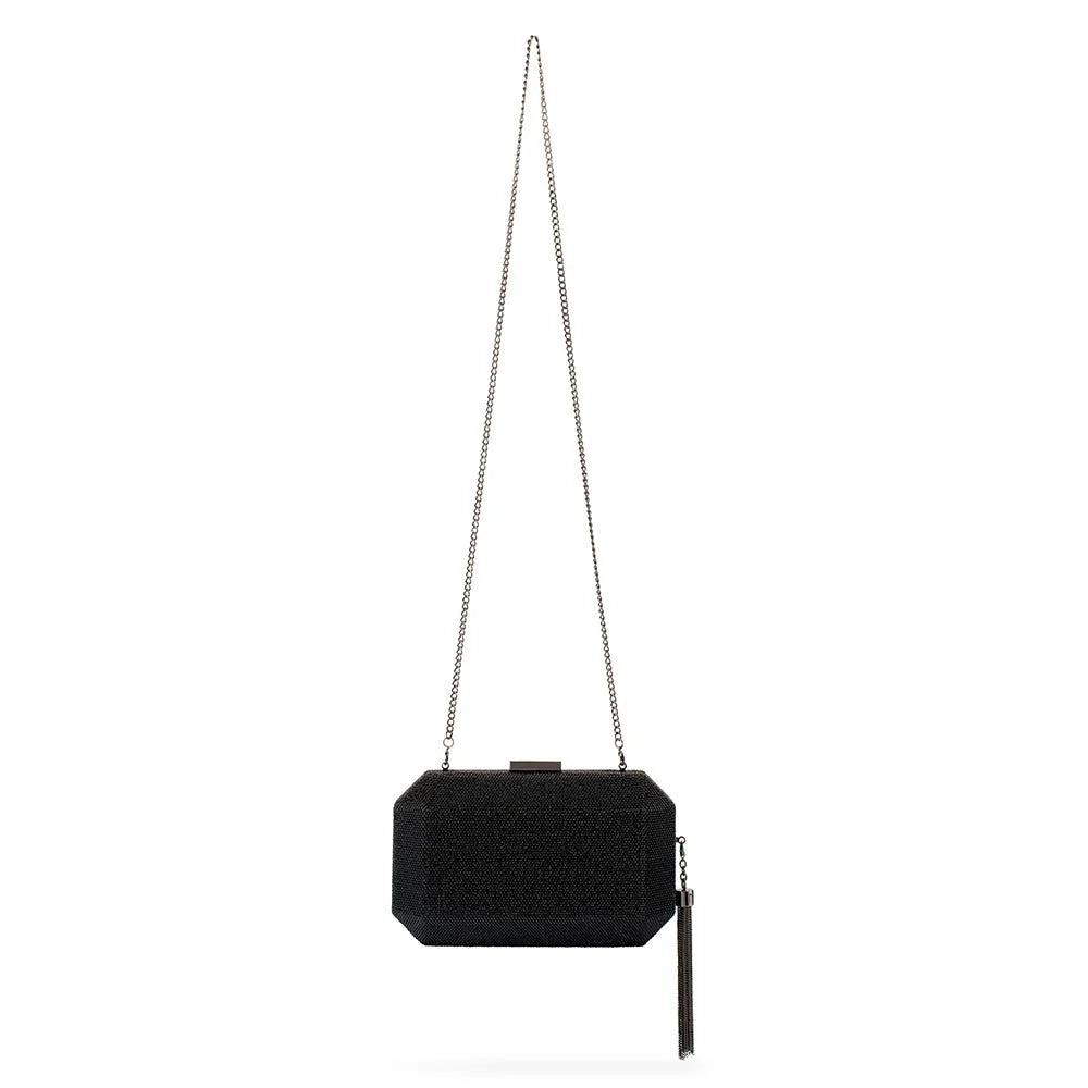 OLGA BERG | GIA Crystal Clutch - Black