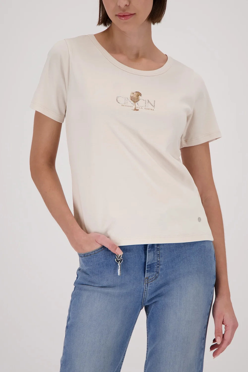 MONARI | CIN CIN T-SHIRT - Champagne/Beige