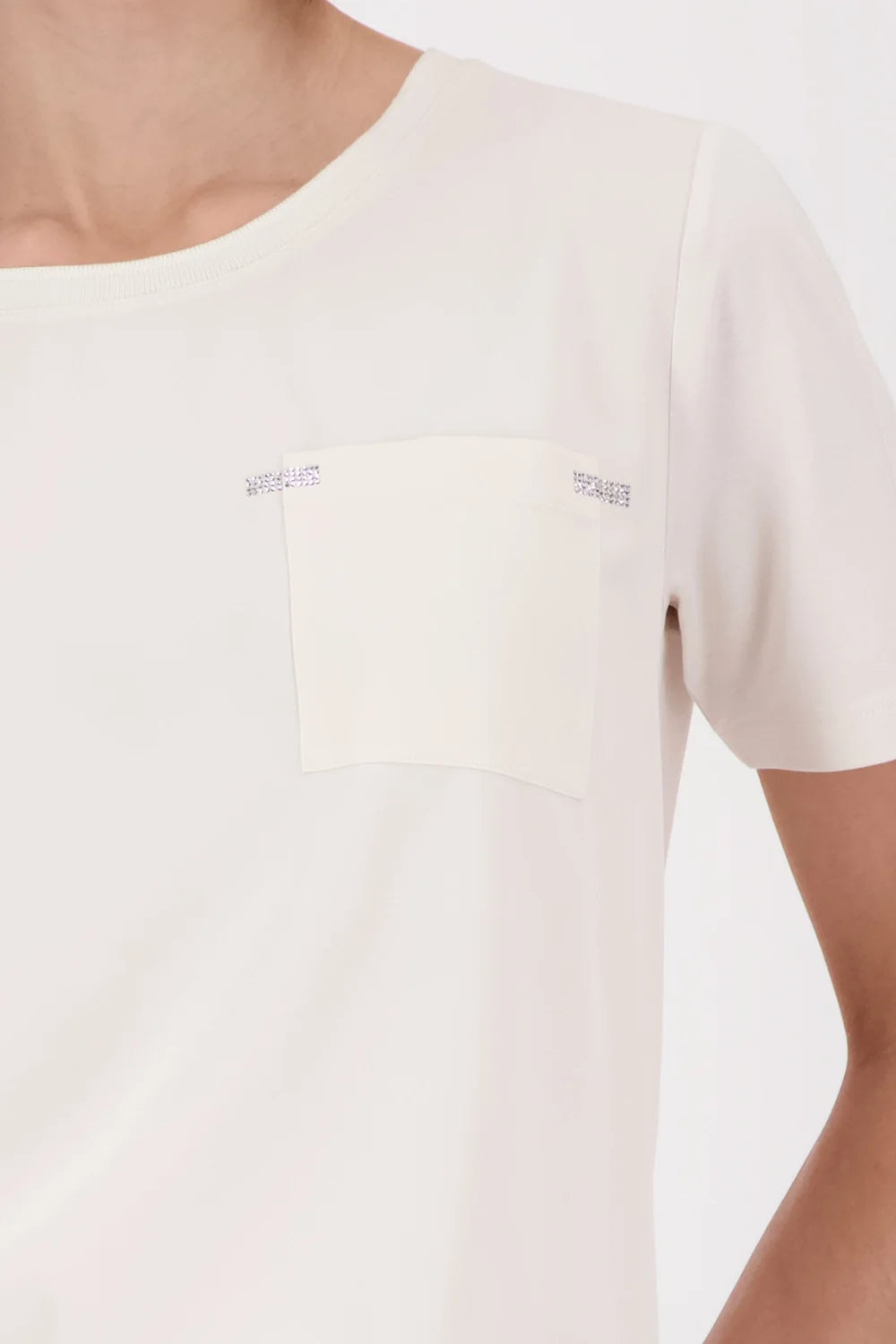 MONARI | RHINESTONE DETAILED T-SHIRT - Offwhite