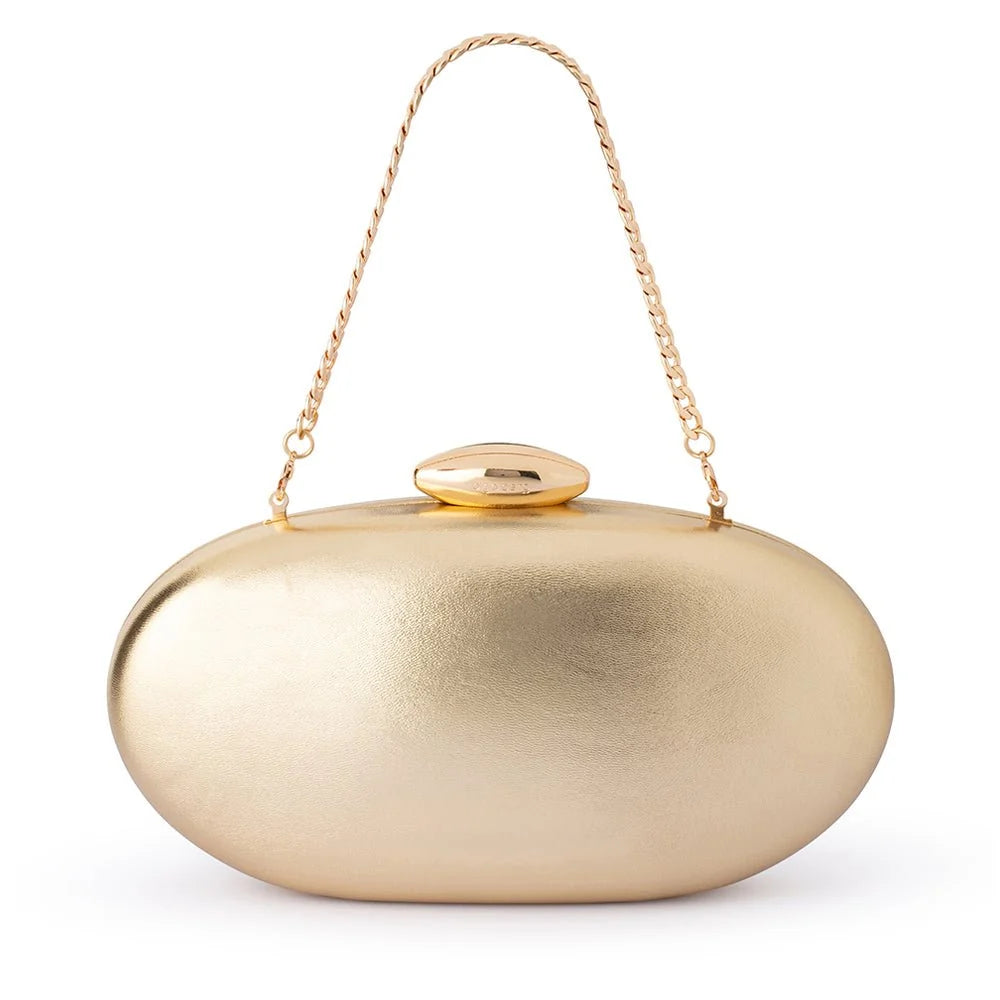 OLGA BERG | YUZU Oval Clutch - Gold