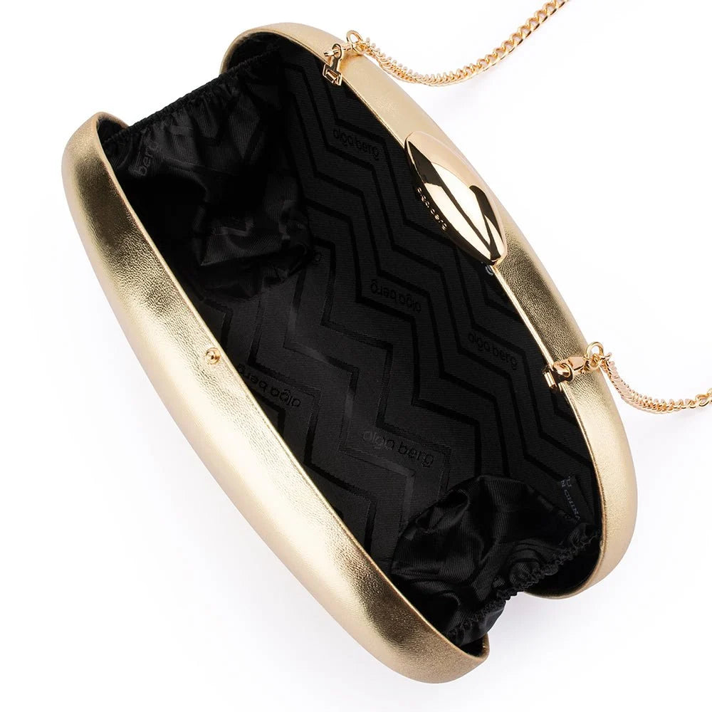 OLGA BERG | YUZU Oval Clutch - Gold