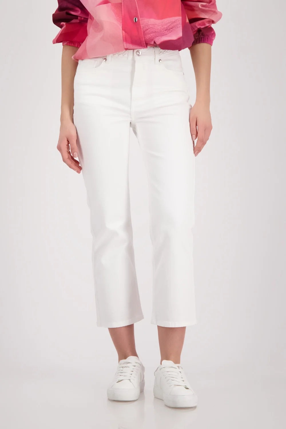MONARI | BRAIDED WAISTBAND JEAN - White