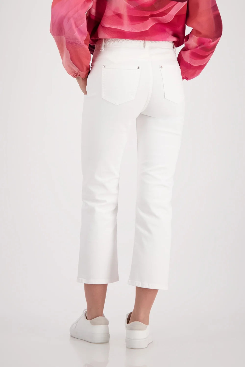 MONARI | BRAIDED WAISTBAND JEAN - White