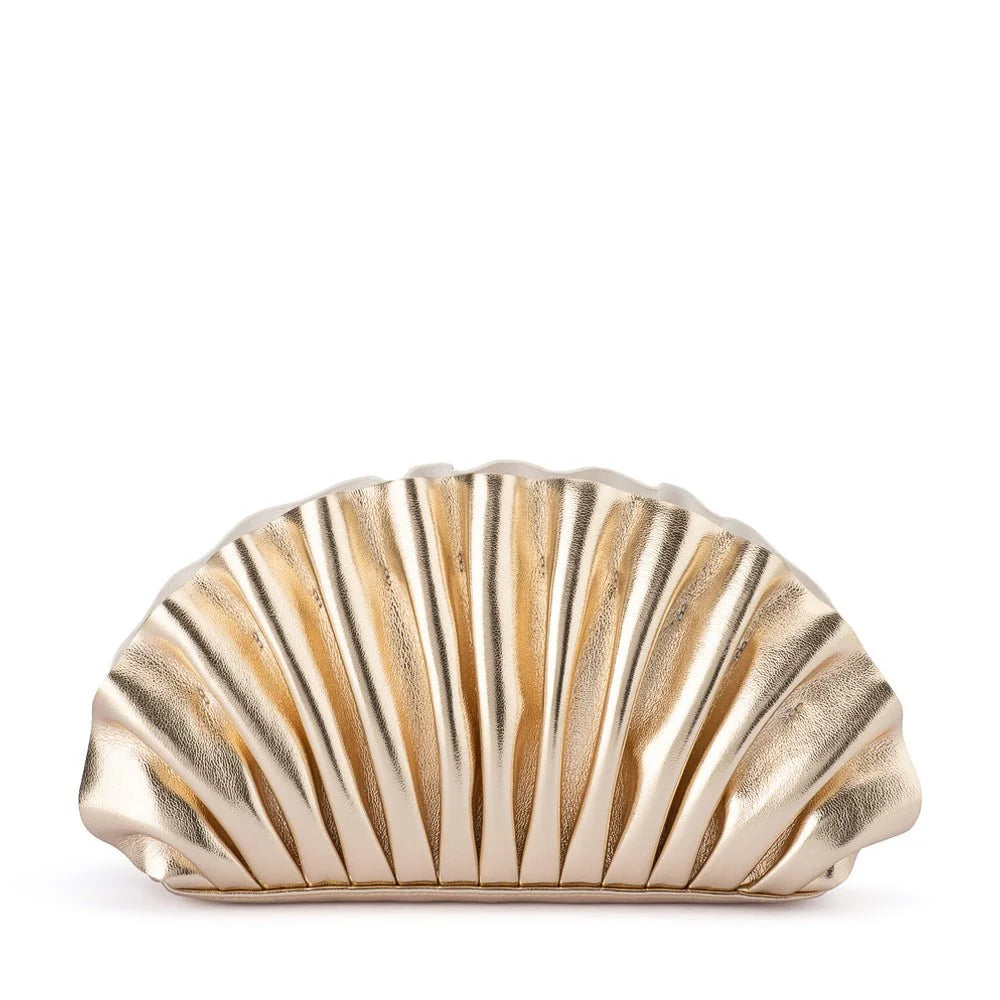OLGA BERG | HOLLIE - Pleated Clutch Gold