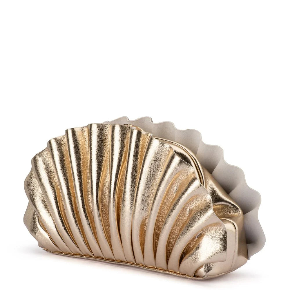 OLGA BERG | HOLLIE - Pleated Clutch Gold