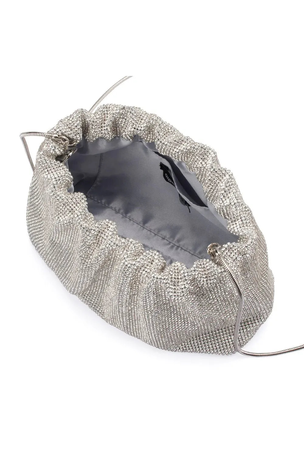 OLGA BERG | JESSIE CRYSTAL MESH POUCH - Silver