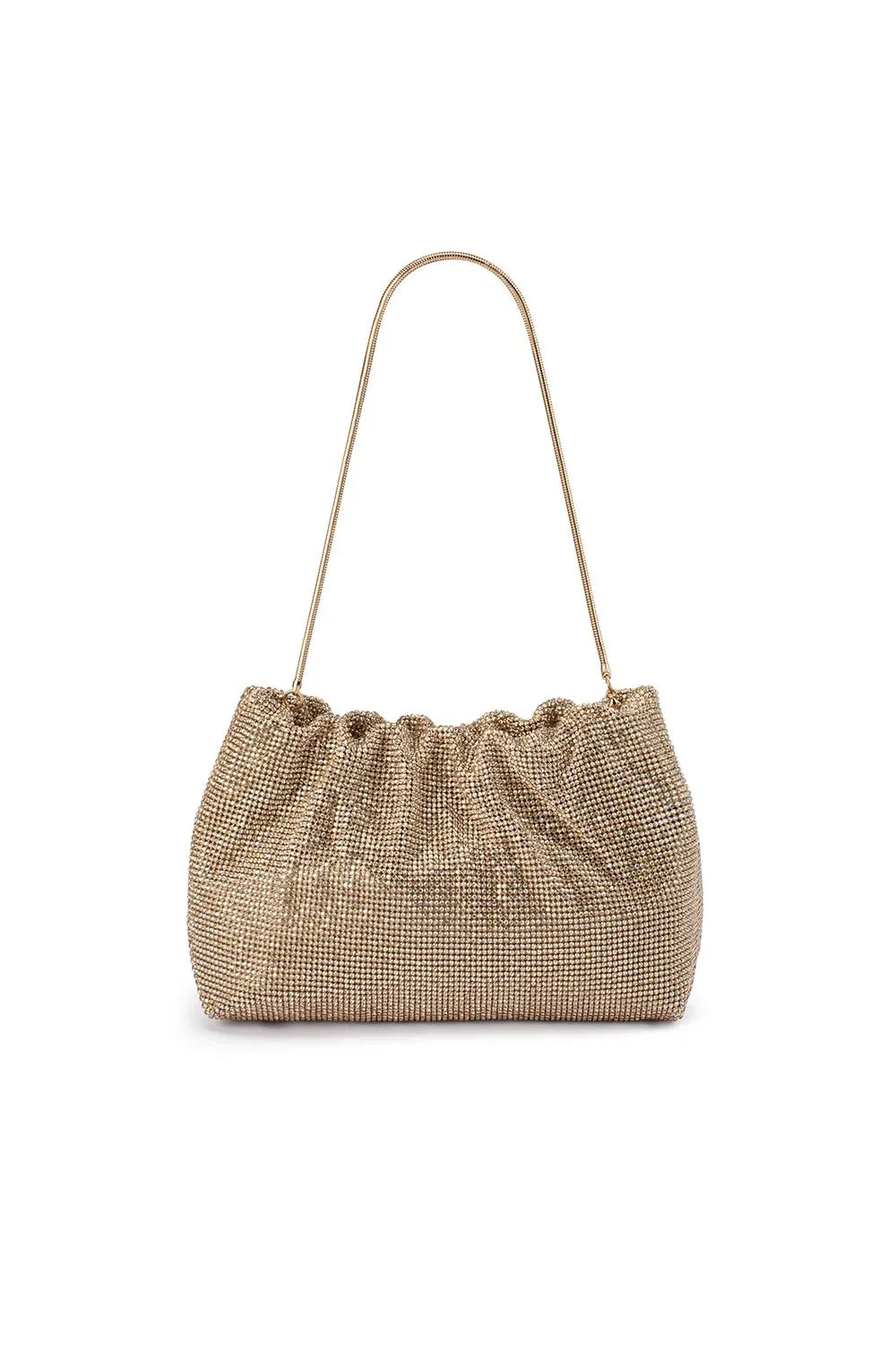 OLGA BERG | JESSIE CRYSTAL MESH POUCH -Gold