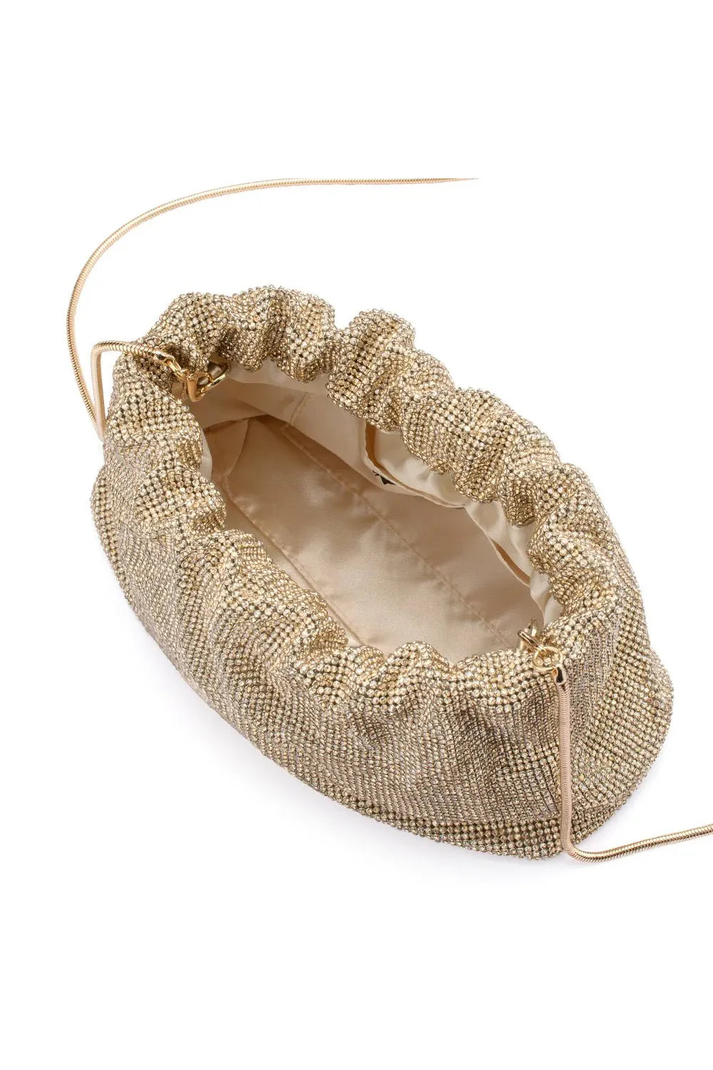 OLGA BERG | JESSIE CRYSTAL MESH POUCH -Gold