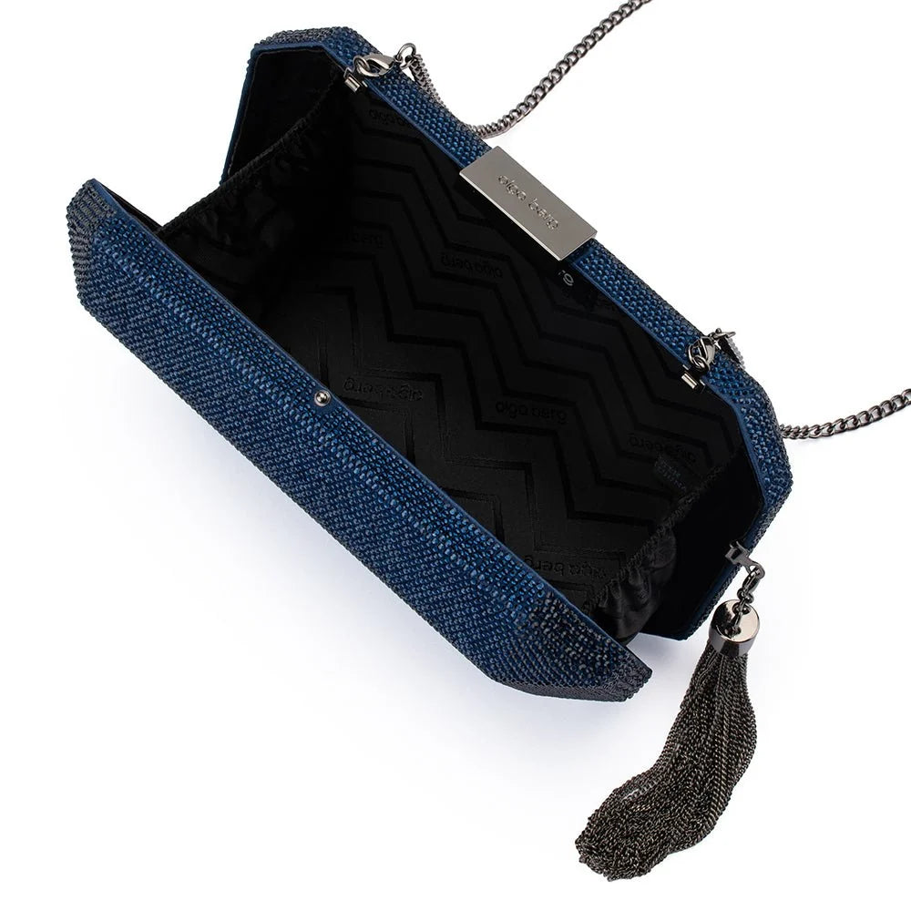OLGA BERG | GIA Crystal Clutch - Navy