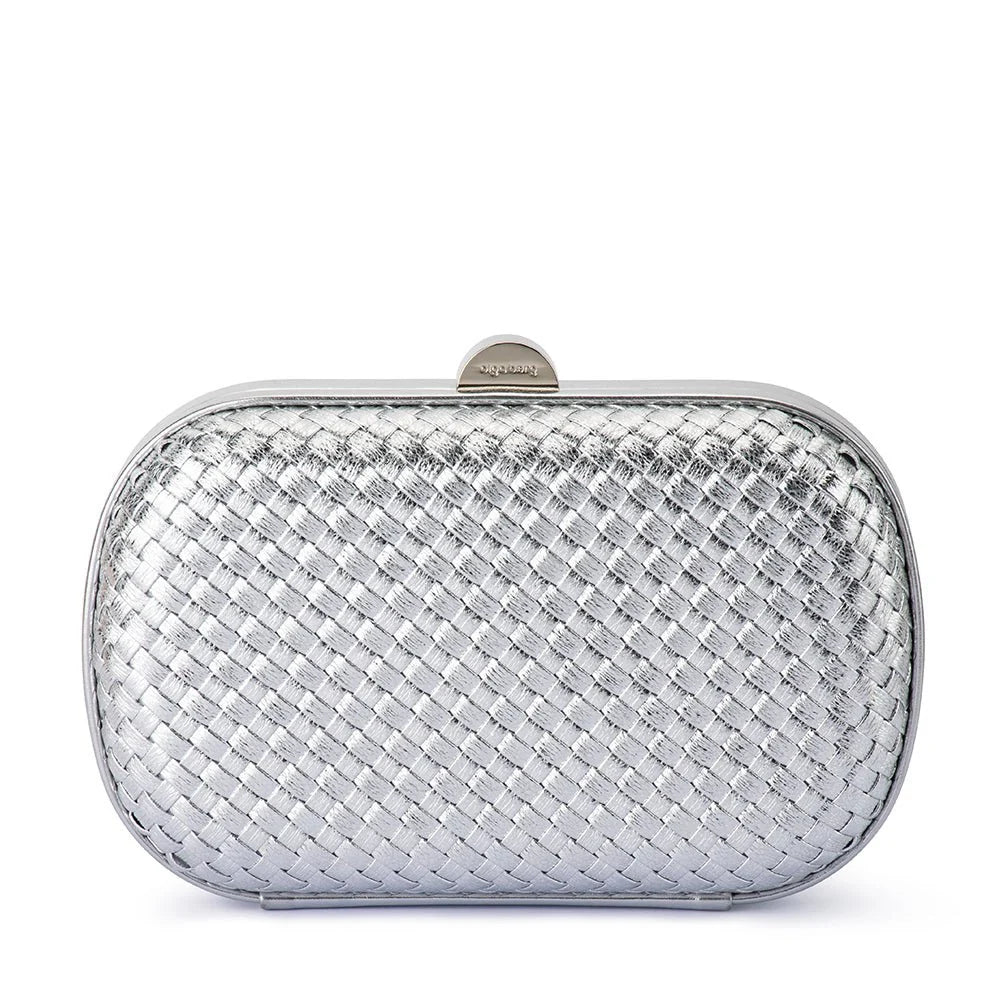 OLGA BERG | ELLA Woven Clutch - Silver