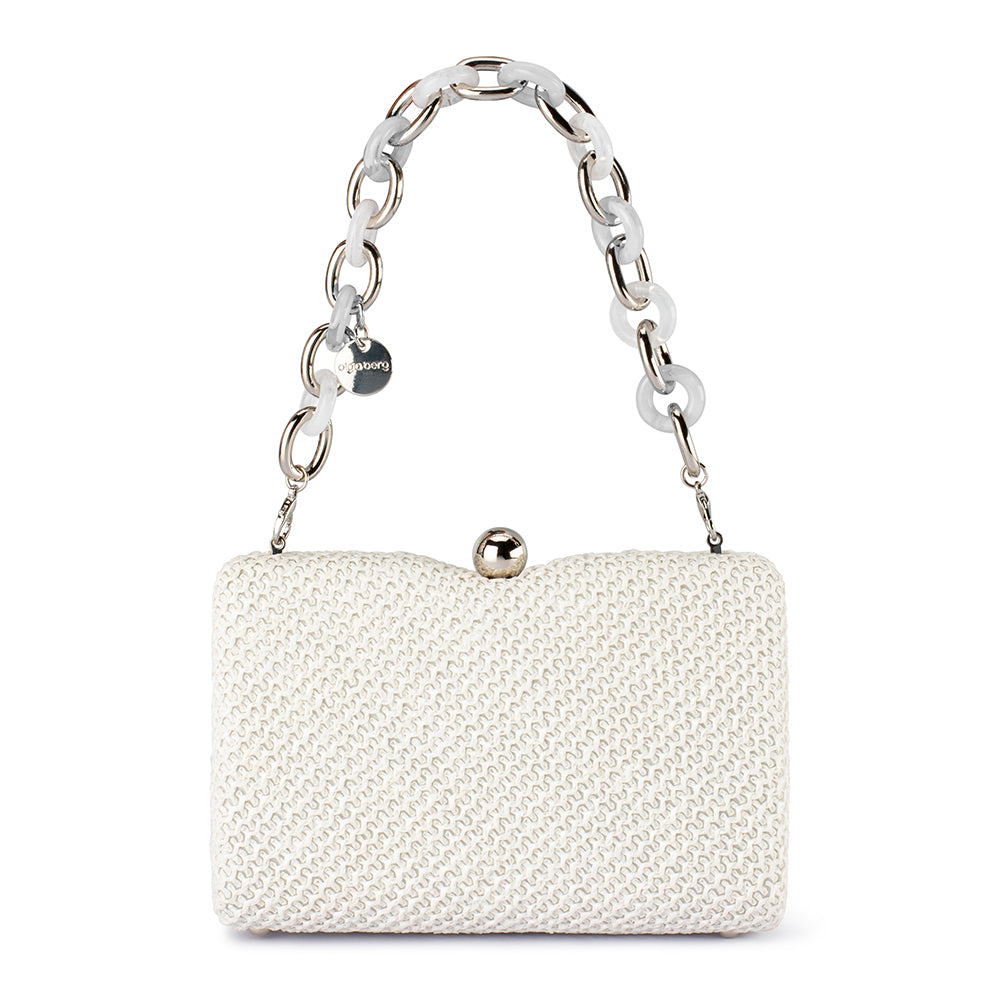 OLGA BERG | BIRDIE TEXTURAL HANDLE BAG - WHITE