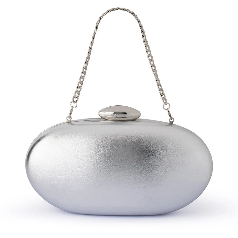 OLGA BERG | YUZU Oval Clutch - Silver