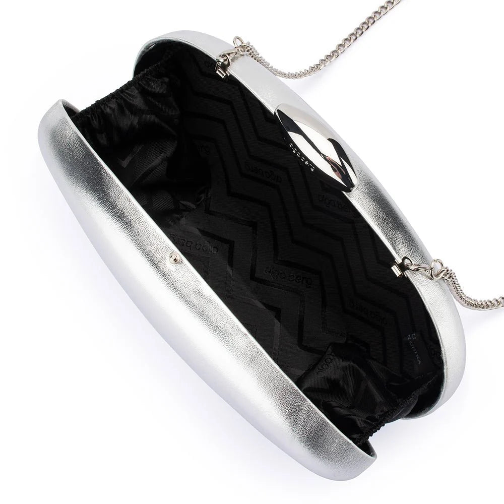 OLGA BERG | YUZU Oval Clutch - Silver