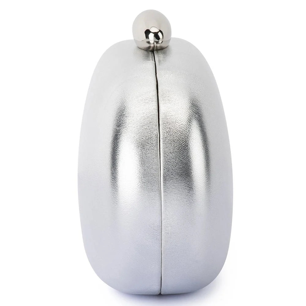 OLGA BERG | YUZU Oval Clutch - Silver