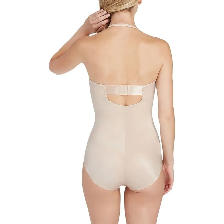 Suit Your Fancy Plunge Low-Back Thong Bodysuit