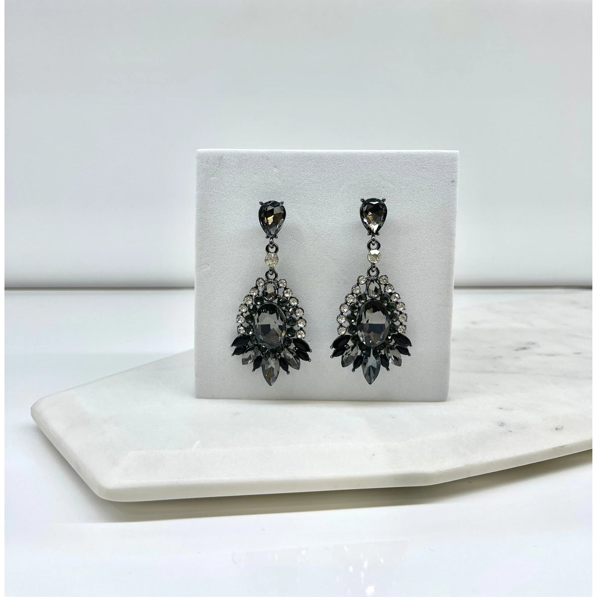 GEORGIA | Gunmetal Crystal Earring