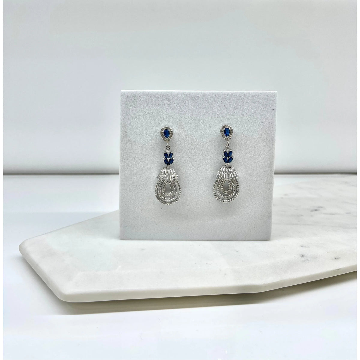 CLEO | Navy/Silver Crystal Earring