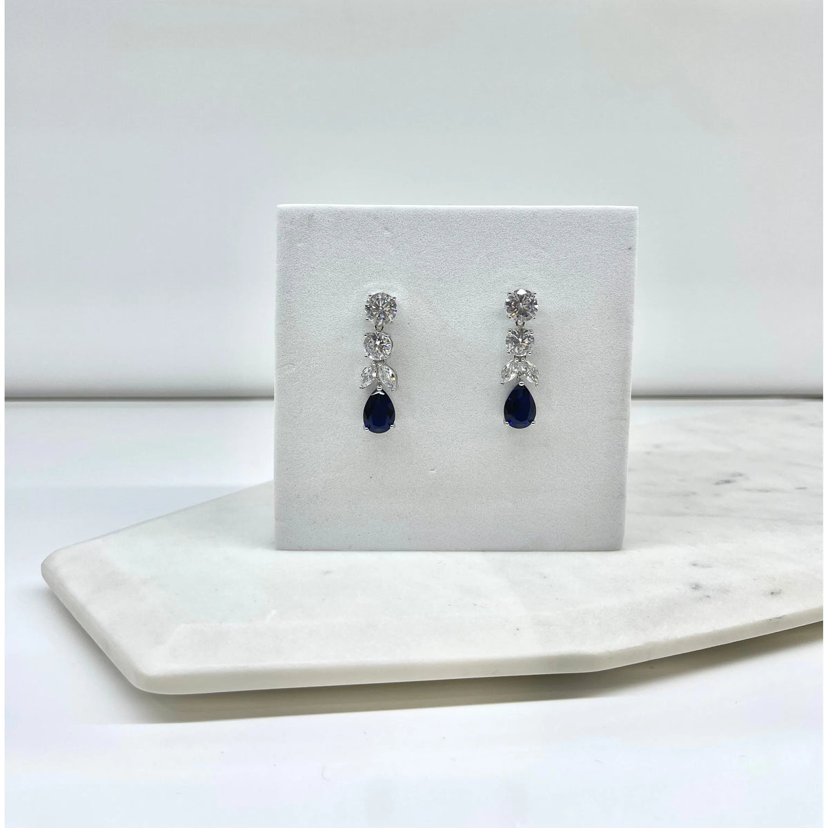 ALANA | Navy/Silver Crystal Earring