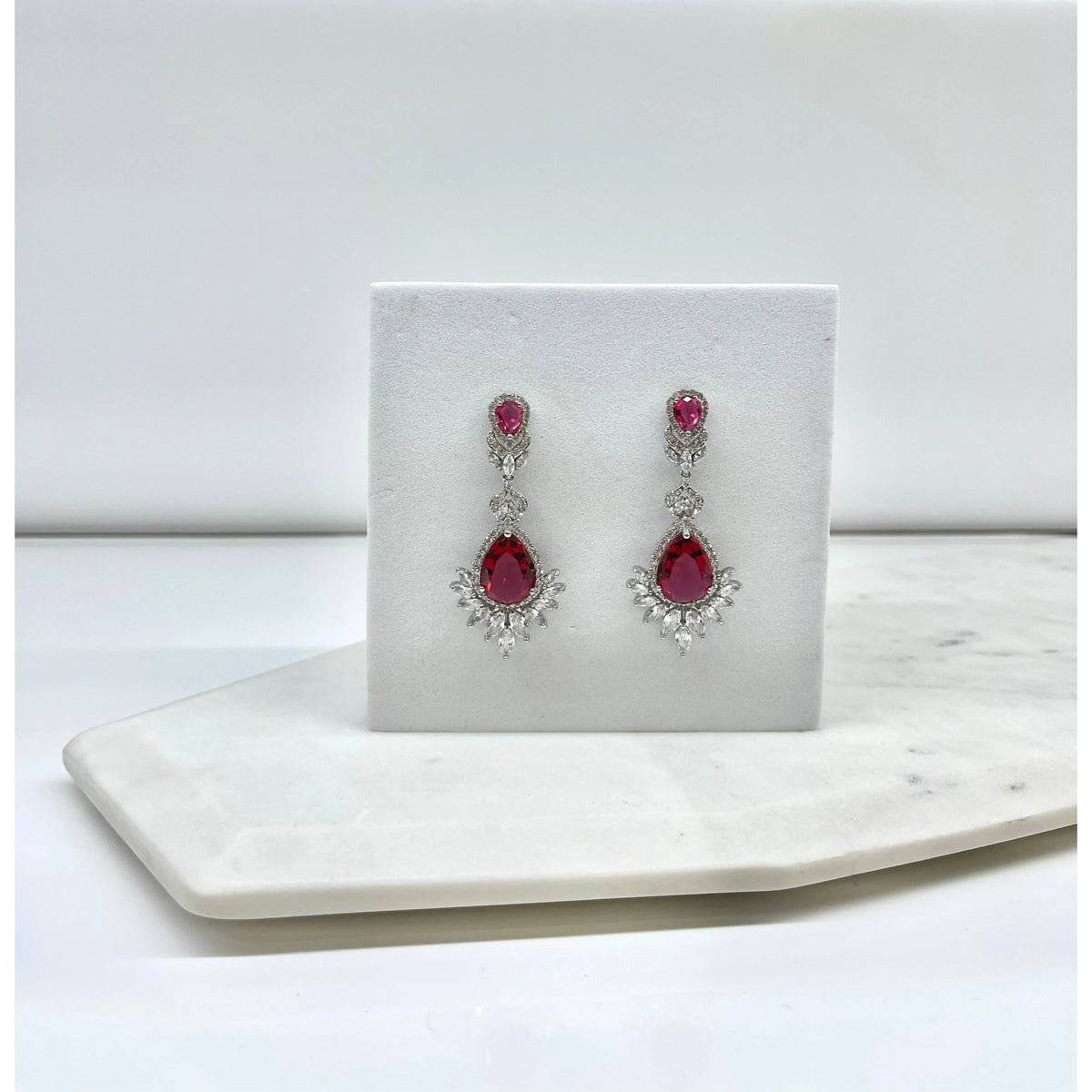 SOPHIE | Red/Silver Crystal Earring