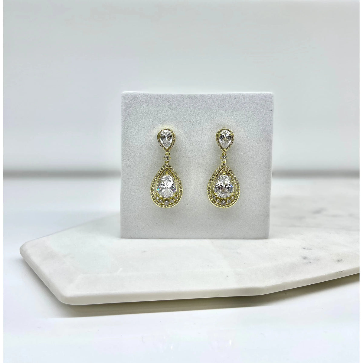 MEGHAN | Gold Crystal Earring